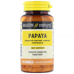 Mason Natural, Papaya, Digestive Enzyme Complex, 100 Chewables - The Supplement Shop