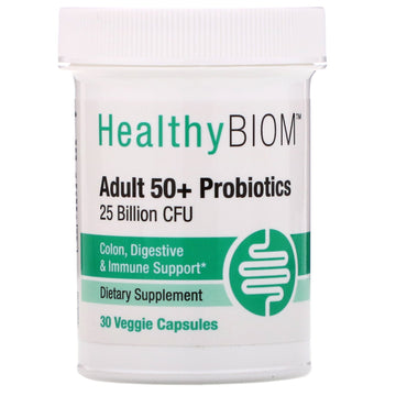 HealthyBiom, Adult 50+ Probiotics, 25 Billion CFU, 30 Veggie Capsules