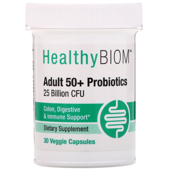 HealthyBiom, Adult 50+ Probiotics, 25 Billion CFU, 30 Veggie Capsules - The Supplement Shop