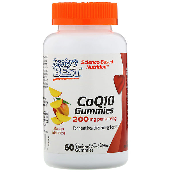 Doctor's Best, CoQ10 Gummies, Mango Madness, 200 mg, 60 Gummies - The Supplement Shop