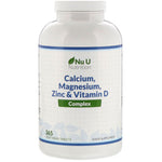 Nu U Nutrition, Calcium, Magnesium, Zinc & Vitamin D Complex, 365 Vegetarian Tablets - The Supplement Shop