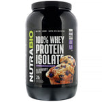 NutraBio Labs, 100% Whey Protein Isolate, Blueberry Muffin, 2 lb (907 g) - The Supplement Shop