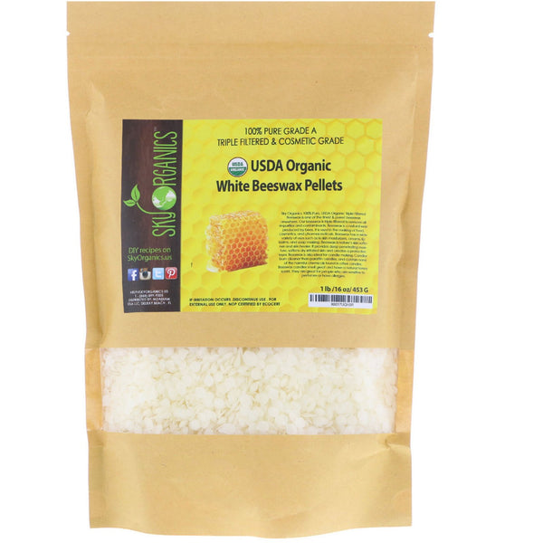 Sky Organics, Organic, White Beeswax Pellets, 16 oz (453 g) - The Supplement Shop