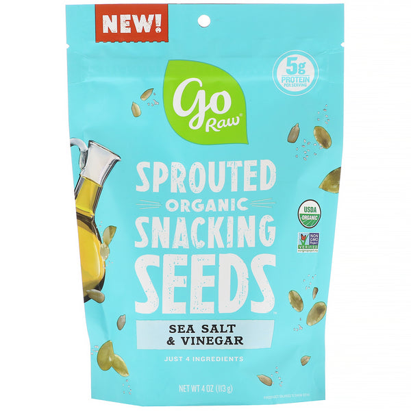 Go Raw, Organic, Sprouted Snacking Seeds, Sea Salt & Vinegar, 4 oz (113 g)