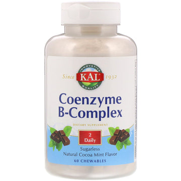 KAL, Coenzyme B-Complex, Natural Cocoa Mint, 60 Chewables