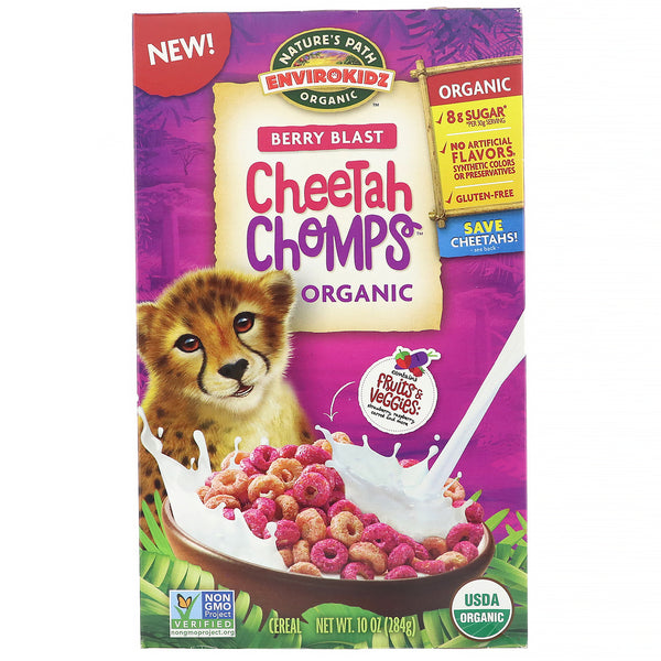 Nature's Path, EnviroKidz, Organic Berry Blast Cheetah Chomps, 10 oz (284 g) - The Supplement Shop