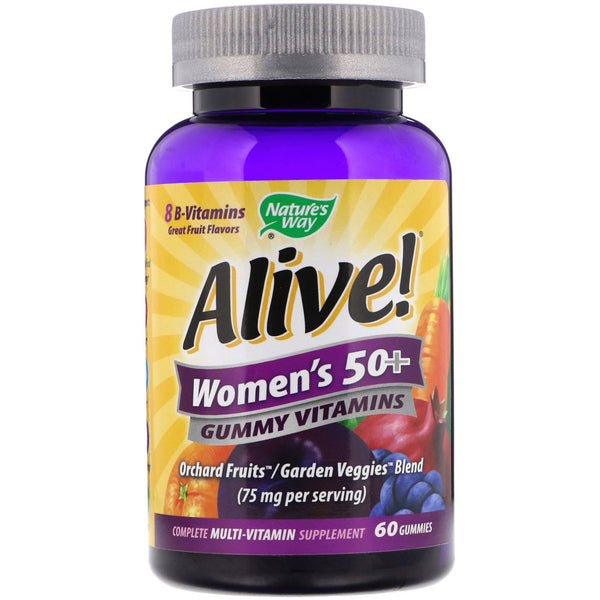 Nature's Way, Alive! Women's 50+ Gummy Vitamins, Fruit Flavors, 60 Gummies - The Supplement Shop