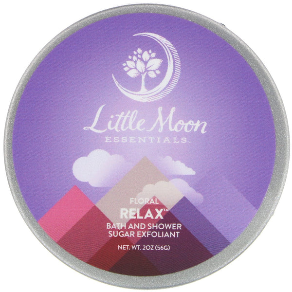 Little Moon Essentials, Relax, Floral Bath and Shower Sugar Exfoliant, 2 oz (56 g) - The Supplement Shop