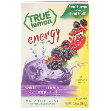 True Citrus, True Lemon, Energy, Wild Blackberry Pomegranate, 6 Packets, 0.57 oz (16.2 g)