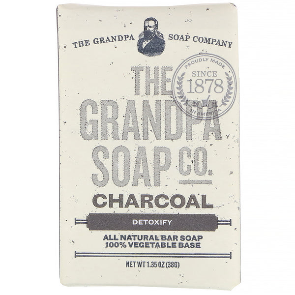 Grandpa's, Face & Body Bar Soap, Detoxify, Charcoal, 1.35 oz (38 g) - The Supplement Shop