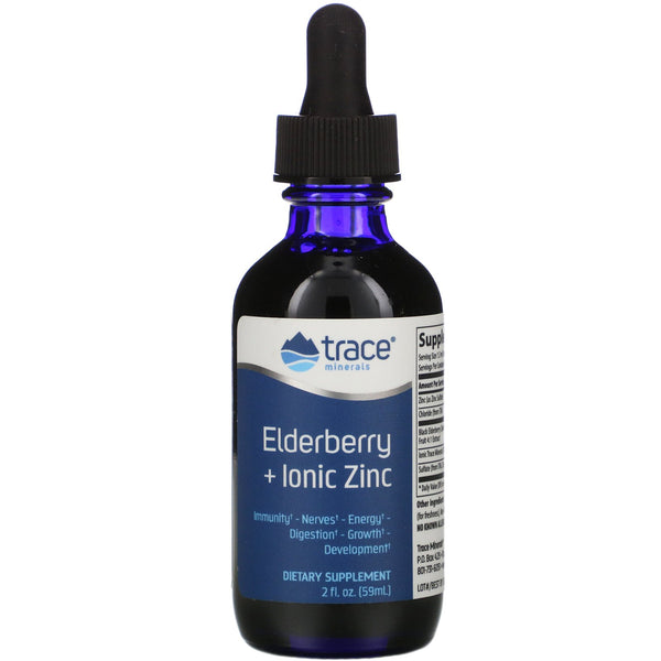 Trace Minerals Research, Elderberry + Ionic Zinc, 2 fl oz (59 ml) - The Supplement Shop