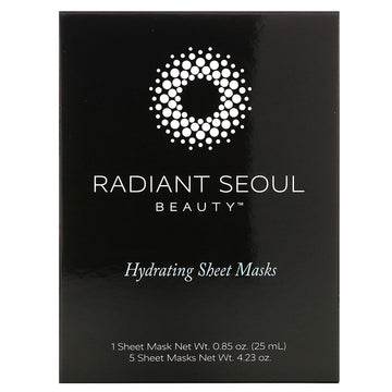 Radiant Seoul, Hydrating Sheet Mask, 5 Sheet Masks, 0.85 oz (25 ml) Each