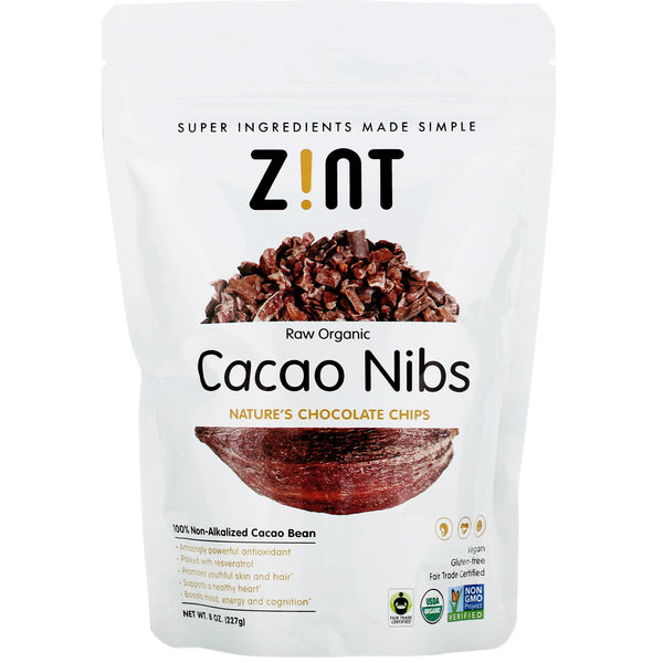 Zint, Raw Organic Cacao Nibs, 8 oz (227 g) - The Supplement Shop