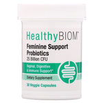 HealthyBiom, Feminine Support Probiotics, 25 Billion CFUs, 30 Veggie Capsules