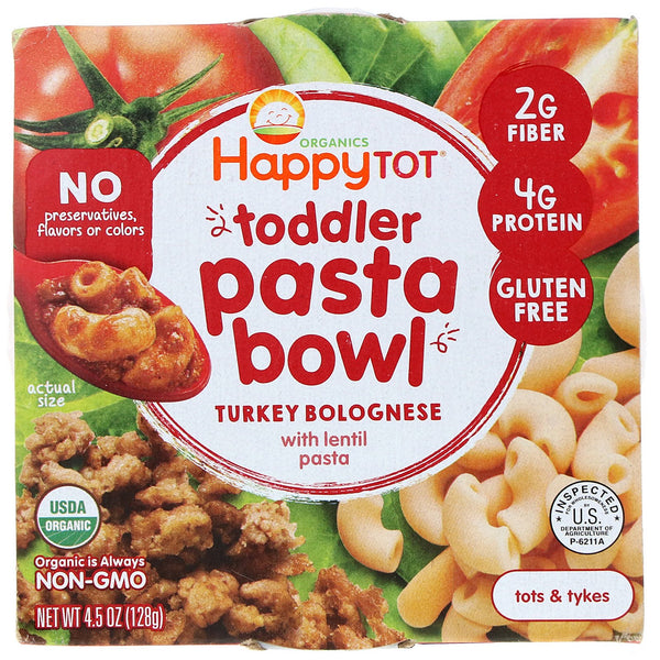 Happy Family Organics, Organics Happy Tot, Toddler Pasta Bowl, Turkey Bolognese, 4.5 oz (128 g) - The Supplement Shop