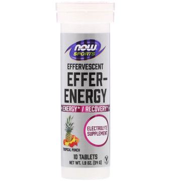 Now Foods, Sports, Effer-Energy, Tropical Punch, 10 Tablets, 1.9 oz (54 g)