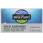 Wild Planet, Wild Sardines Skinless & Boneless Fillets In Extra Virgin Olive Oil, 4.25 oz (120 g) - The Supplement Shop