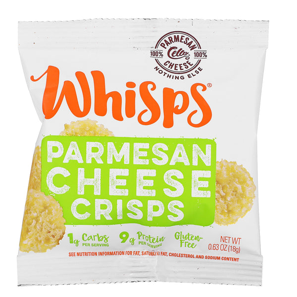 Whisps, Parmesan Cheese Crisps, Snack Packs, 6 Pouches, 0.63 oz (18 g) Each - The Supplement Shop