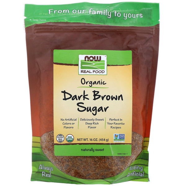 Now Foods, Real Foods, Organic Dark Brown Sugar, 16 oz (454 g) - The Supplement Shop