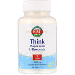 KAL, Think Magnesium L-Threonate, 2,000 mg, 60 Tablets - The Supplement Shop