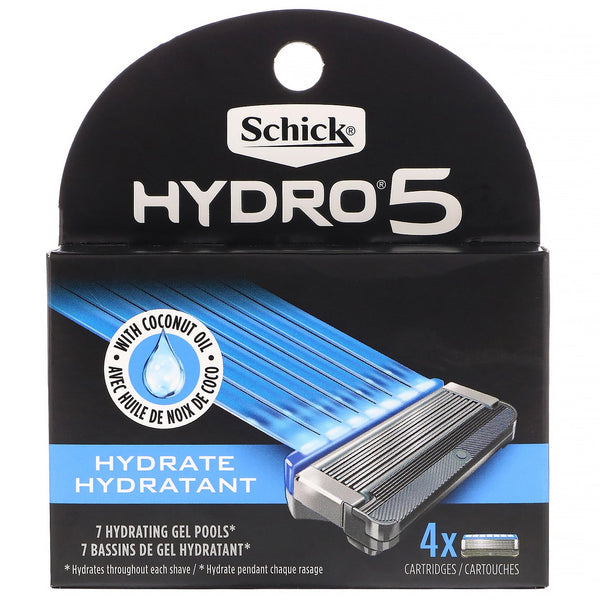 Schick, Hydro Sense, Hydrate, 4 Cartridges - The Supplement Shop