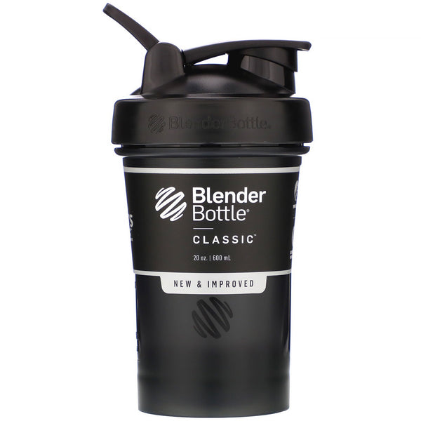 Blender Bottle, Classic With Loop, Black, 20 oz - The Supplement Shop