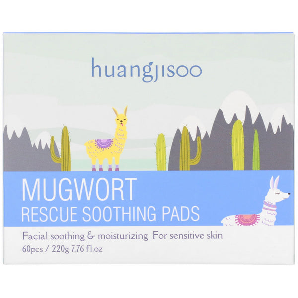 Huangjisoo, Mugwort, Rescue Soothing Pads, 60 Pads, 7.76 fl oz (220 g) - The Supplement Shop