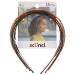 Scunci, Oval Headbands, Assorted Colors, 3 Pieces - The Supplement Shop