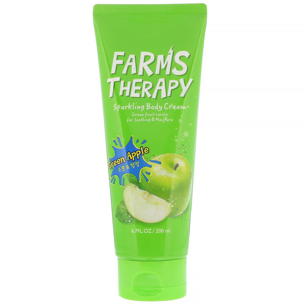 Doori Cosmetics, Farms Therapy, Sparkling Body Cream, Green Apple, 6.7 fl oz (200 ml) - The Supplement Shop