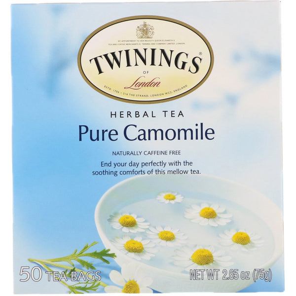 Twinings, Herbal Tea, Pure Camomile, Caffeine Free, 50 Tea Bags, 2.65 oz (75 g) - The Supplement Shop