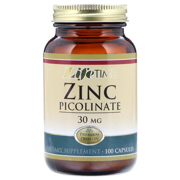 LifeTime Vitamins, Zinc Picolinate, 30 mg, 100 Capsules - The Supplement Shop