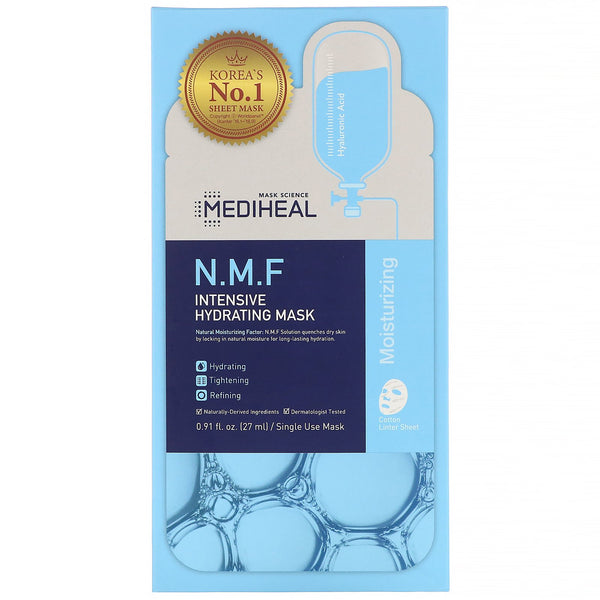 Mediheal, N.M.F Intensive Hydrating Mask, 5 Sheets, 0.91 fl oz (27 ml) Each - The Supplement Shop