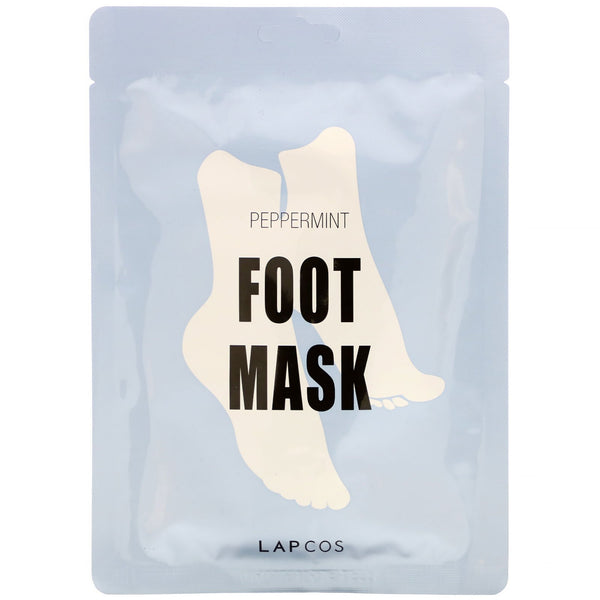 Lapcos, Foot Mask, Peppermint, 1 Pair, 0.60 fl oz (18 ml) - The Supplement Shop