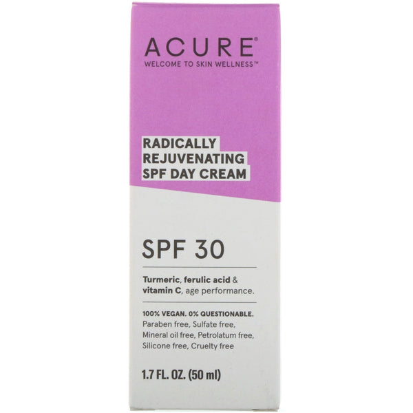Acure, Radically Rejuvenating Day Cream, SPF 30, 1.7 fl oz (50 ml) - The Supplement Shop