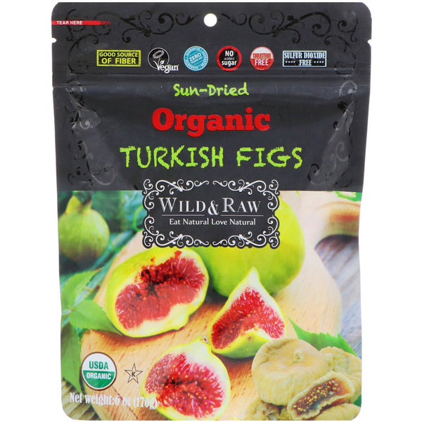 Nature's Wild Organic, Wild & Raw, Sun-Dried, Organic Turkish Figs, 6 oz (170 g) - The Supplement Shop