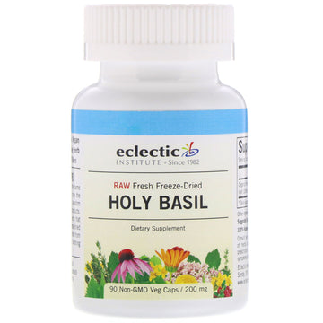 Eclectic Institute, Raw Fresh Freeze-Dried, Holy Basil, 200 mg, 90 Non-GMO Veg Caps