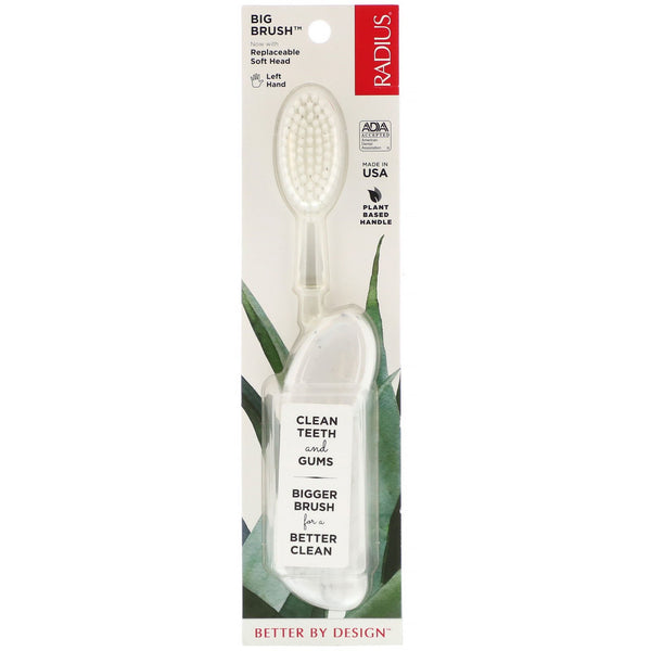 RADIUS, Big Brush, Soft, Left Hand, Marble, 1 Toothbrush - The Supplement Shop