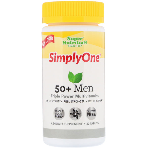 Super Nutrition, SimplyOne, 50+ Men, Triple Power Multivitamins, 30 Tablets - The Supplement Shop