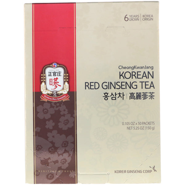 Cheong Kwan Jang, Korean Red Ginseng Tea, 50 Packets, 0.105 oz (3 g) Each - The Supplement Shop