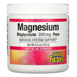 Natural Factors, Magnesium Bisglycinate, Pure, 200 mg, 4.2 oz (120 g) - The Supplement Shop