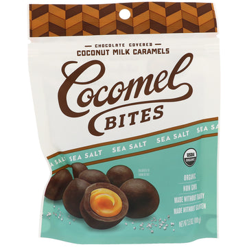 Cocomels, Organic, Coconut Milk Caramels, Bites, Sea Salt, 3. 5 oz (100 g)