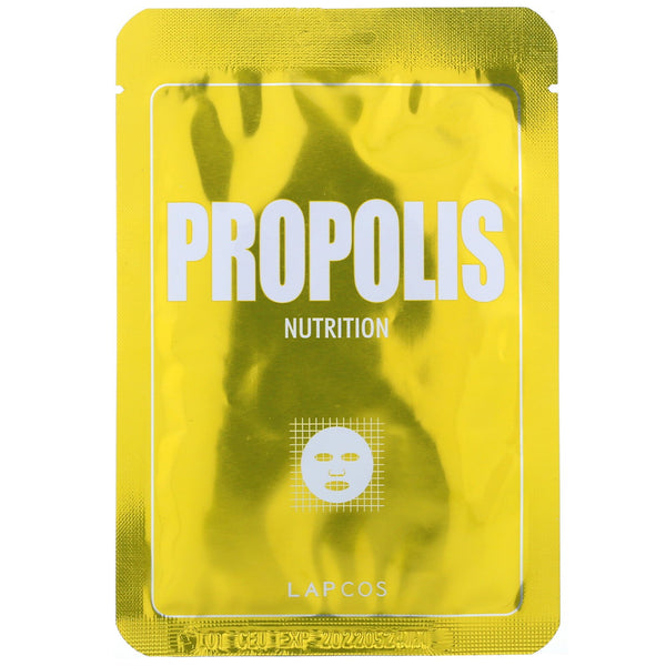 Lapcos, Propolis Sheet Mask, Nutrition, 1 Sheet, 0.84 fl oz (25 ml) - The Supplement Shop