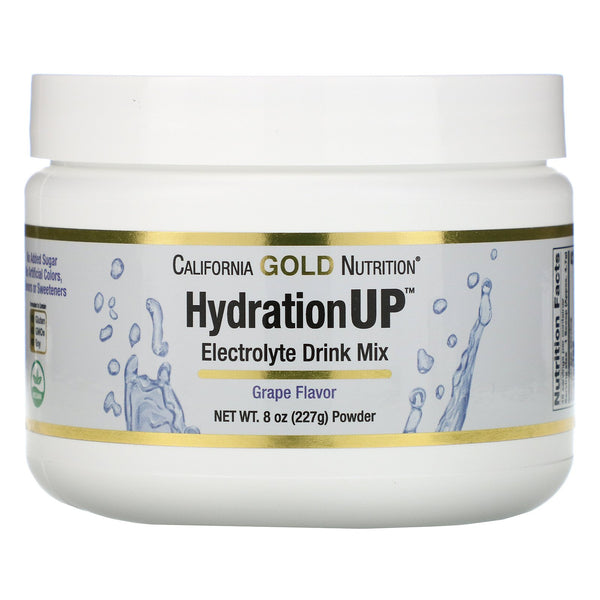 California Gold Nutrition, HydrationUP, Electrolyte Drink Mix Powder, Grape, 8 oz (227 g) - The Supplement Shop