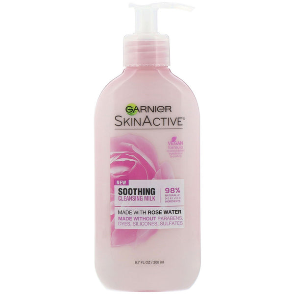 Garnier, SkinActive, Soothing Cleansing Milk with Rose Water, 6.7 fl oz (200 ml) - The Supplement Shop