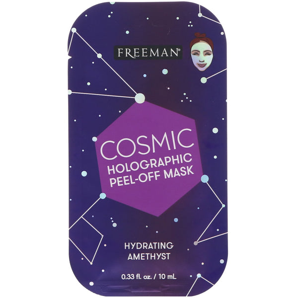 Freeman Beauty, Cosmic Holographic Peel-Off Mask, Hydrating Amethyst, 0.33 fl oz (10 ml) - The Supplement Shop