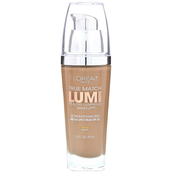 L'Oreal, True Match Healthy Luminous Makeup, SPF 20, W6 Sun Beige, 1 fl oz (30 ml) - The Supplement Shop