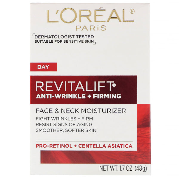 L'Oreal, Revitalift Anti-Wrinkle + Firming, Face & Neck Moisturizer, 1.7 oz (48 g) - The Supplement Shop