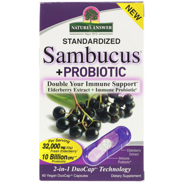 Nature's Answer, Sambucus + Probiotic, 60 Vegan DuoCap Capsules
