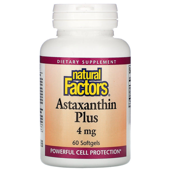 Natural Factors, Astaxanthin Plus, 4 mg, 60 Softgels - The Supplement Shop