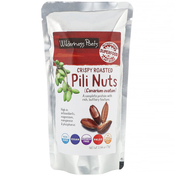 Wilderness Poets, Crispy Roasted Pili Nuts, 2.64 oz (75 g) - The Supplement Shop